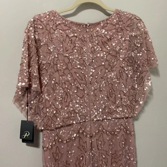 NWT!‎ Adrianna Papell Women's Beaded Mesh Blouson Dress - Picture 6 of 9
